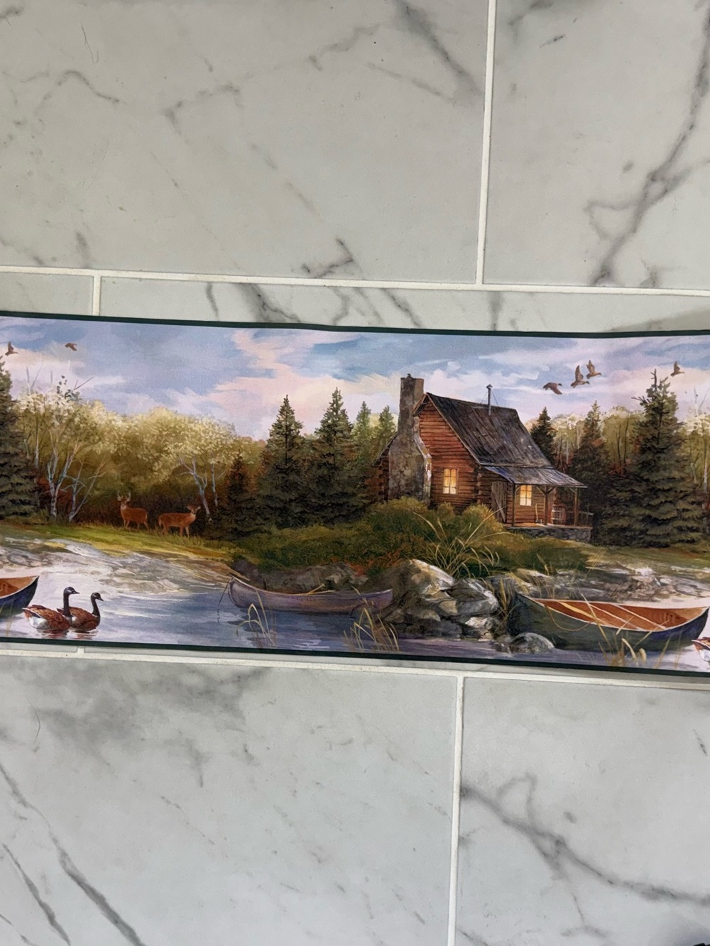 Wallpaper Border Hunter's Retreat by York NV9607B Cabin Out Doors  Discontinued